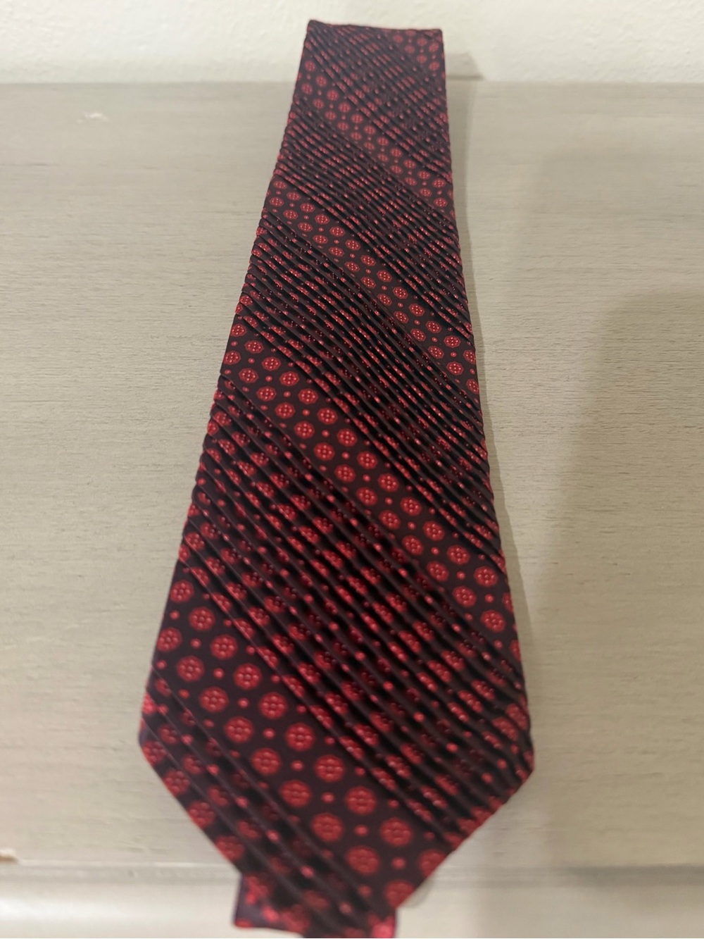Stefano Ricci Black Tie with Red Circular Motif